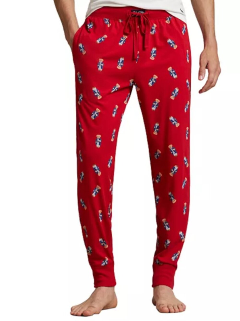 NWT POLO RALPH LAUREN WAISTBAND KNIT BEAR PAJAMA JOGGER -SMALL